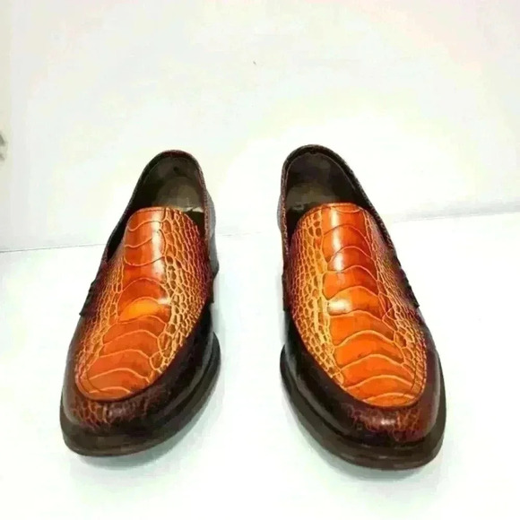 MAJORA  leather Italian mahogany croc loafers. Size 36 (5.5-6 US) - Picture 4 of 14